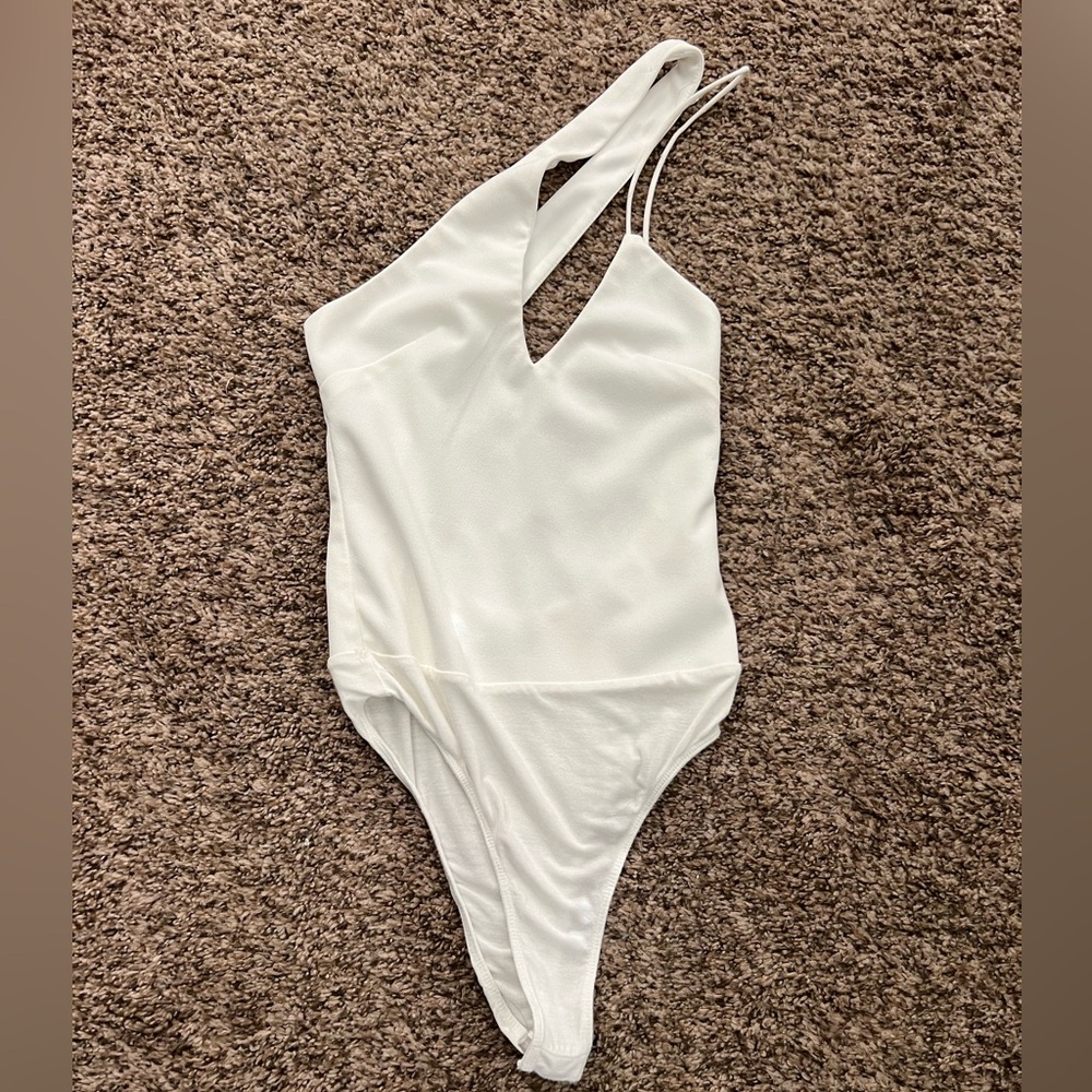 White LuLus One-Shoulder Bodysuit